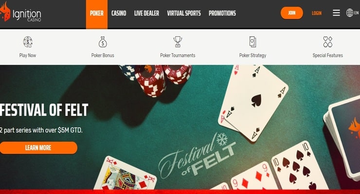 Ignition Poker Homepage for online poker Alaska