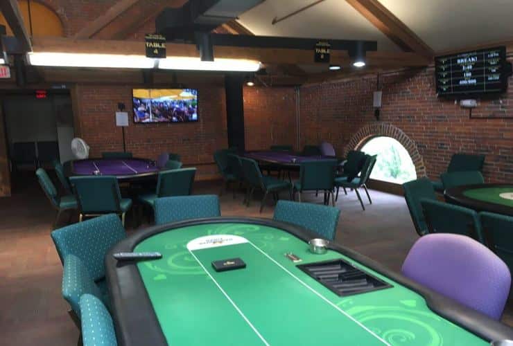 Casino floor with gaming table