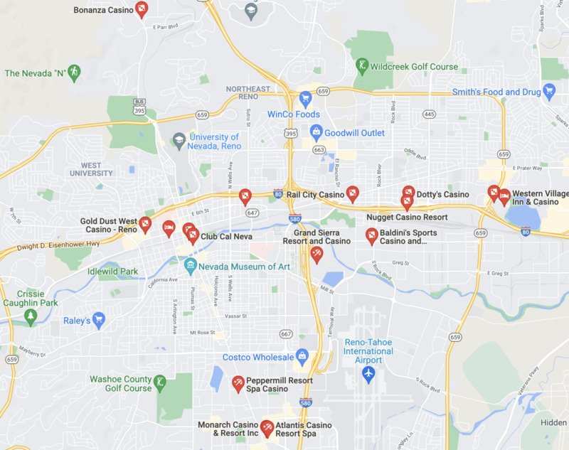 Reno Casinos Maps