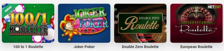 variedad juegos ruleta casino online