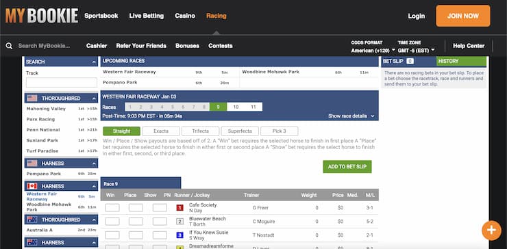 MyBookie is one of the best Maryland Horse Racing betting sites