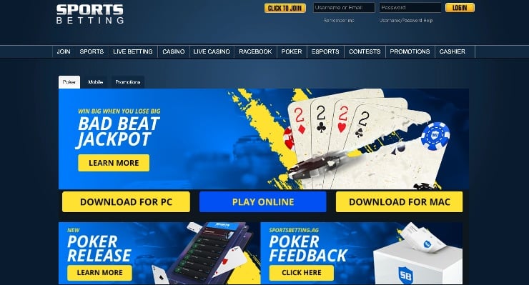 Sportsbetting.ag Poker Site