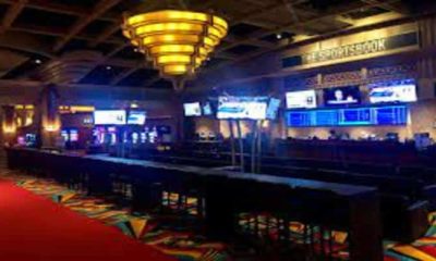 Sportsbook floor at Hollywood casino.