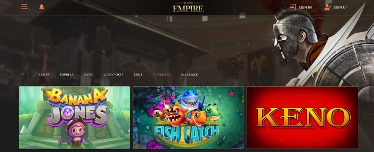 Slots Empire Specialty Games