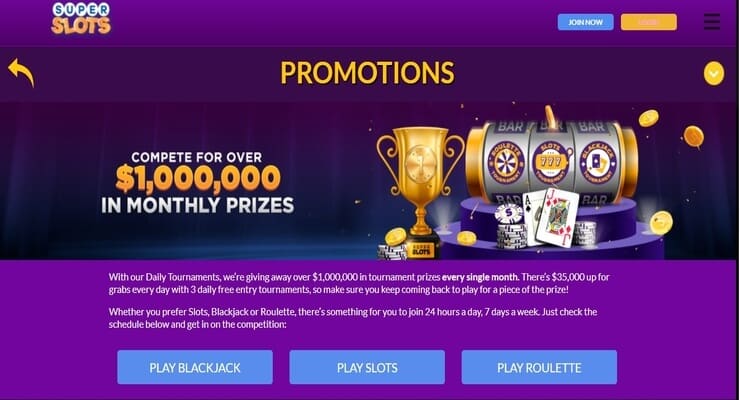 Jackpot Promotion at Super Slots