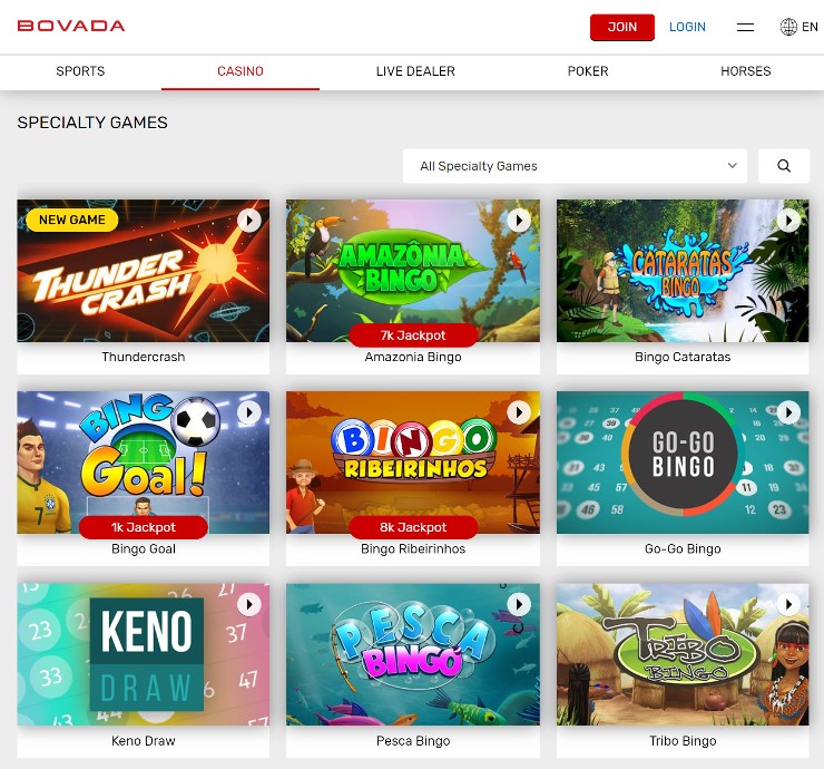 Tablet Casinos - Select Games