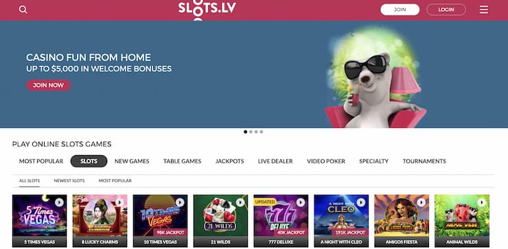 Slots.lv homepage - Best new slots for March 2022