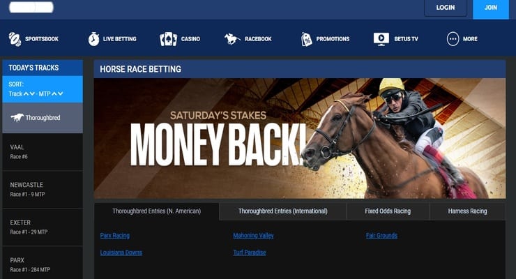 BetUS horse racing betting site for New Jersey 