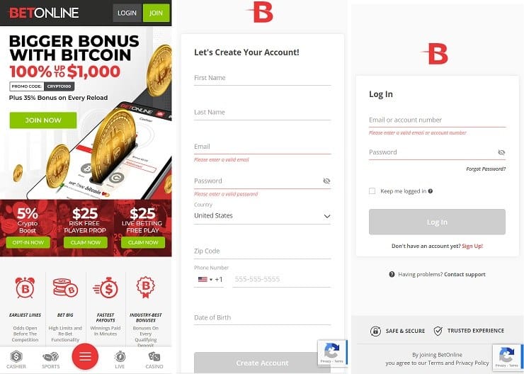 BetOnline - Ohio betting app mobile sign up