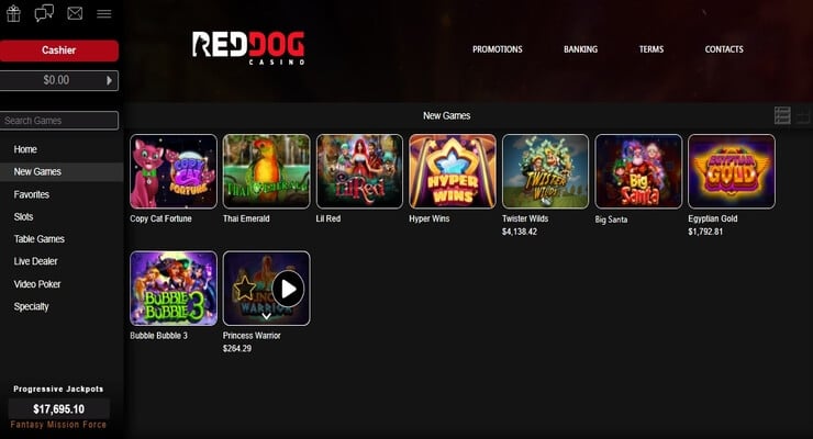 Red Dog casino lobby