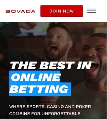 Bovada Hawaii betting app homepage