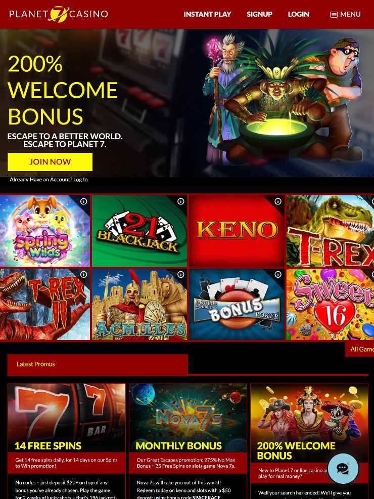 mobile casinos for real money - planet 7 casino homepage