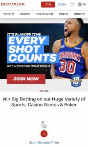 Bovada mobile homepage - Best Oregon sports betting apps 