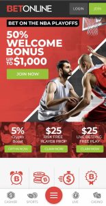 BetOnline mobile homepage - Best Oregon sports betting apps 