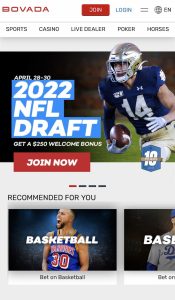Bovada homepage - Best RI sports betting apps