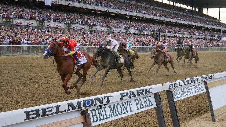 belmont stakes horses in action