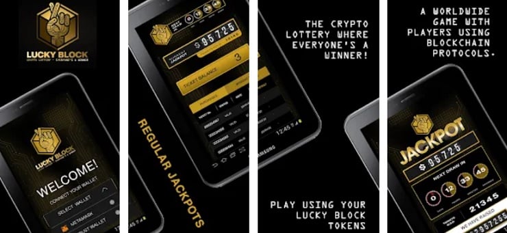 Lucky Block Virginia lottery Mobile App Screens