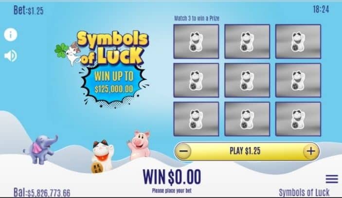 Symbols of Luck Scratch card