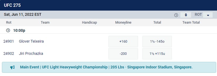 UFC Betting Guide - Odds Format