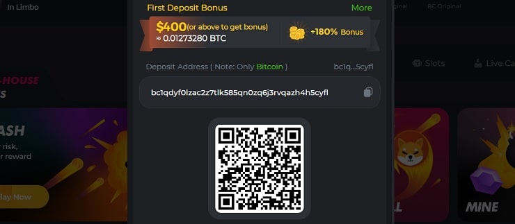 BC.Game Bitcoin Deposit
