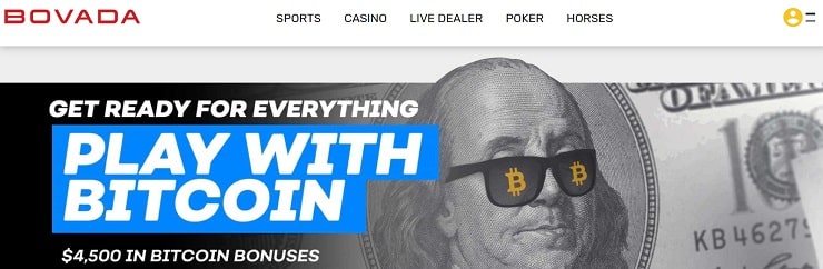 Bovada Gambling Site Bitcoin Banner