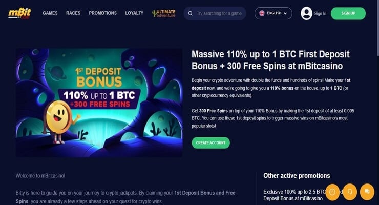 mBit crypto gambling bonus