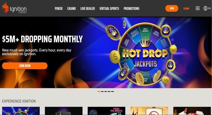 Ignition Casino homepage - Best Citadel Casino alternatives