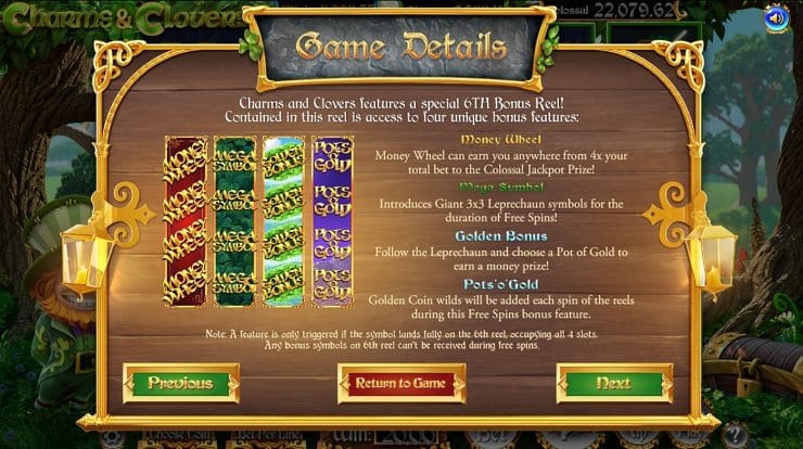 Charms and Clovers Slot Bonus Games