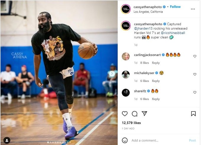 James Harden shows off new Adidas Harden Vol 7 sneakers