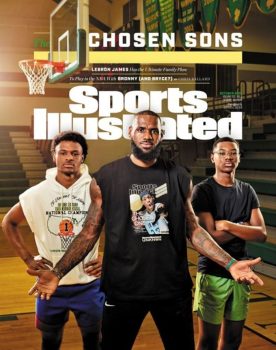 LeBron James on Sports Illustrated cover with sons Bronny, Bryce