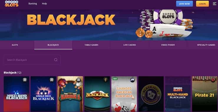 Super Slots - online blackjack tables