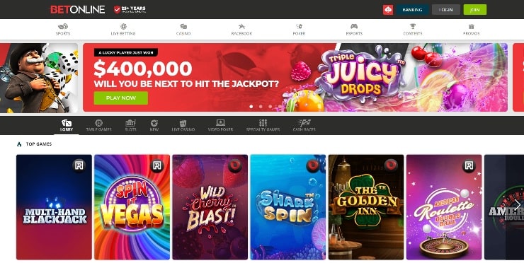Jackpot Casinos - BetOnline