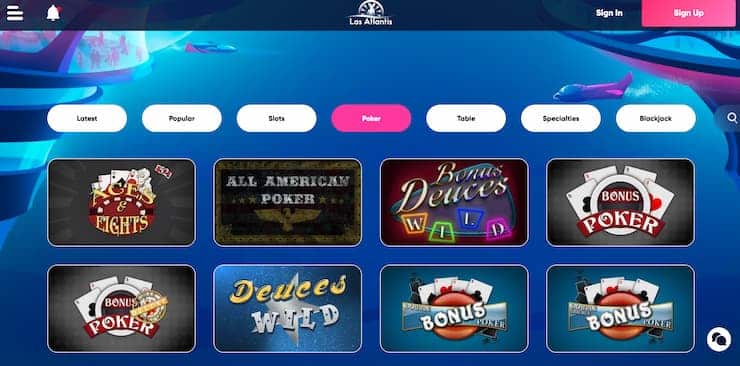 las atlantis - best tn online casino for video poker