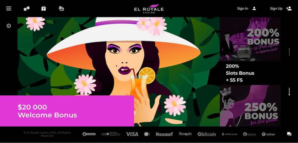 El Royale - Online Casino homepage