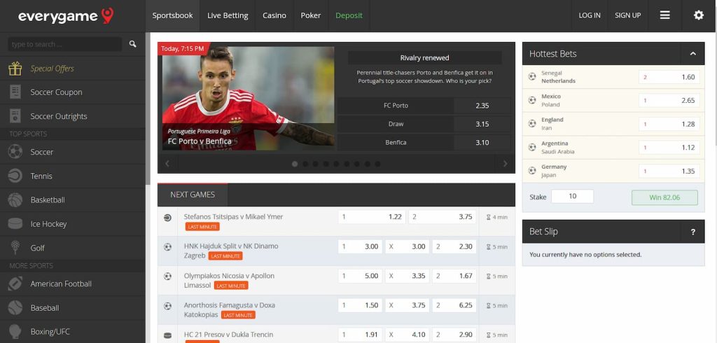 Everygame Sportsbook - Soccer betting sites