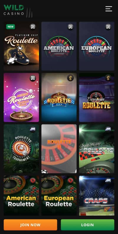 Wild Casino Online Roulette