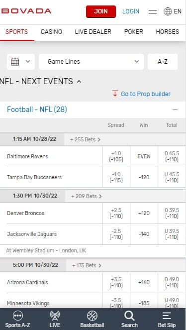 bovada nfl app