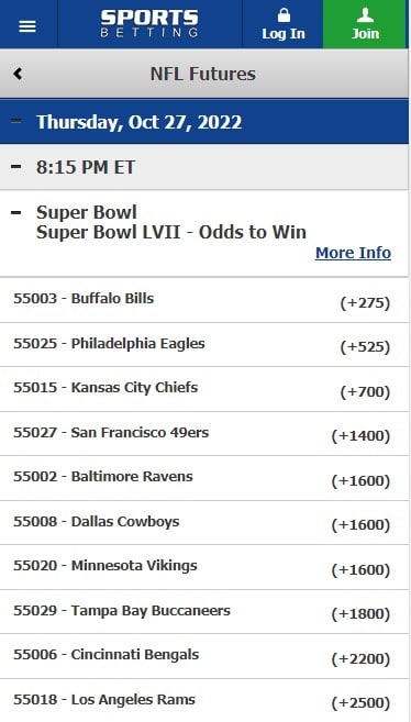 sportsbetting nfl mobile betting