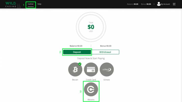 Casino Deposit With Altcoin Step 5