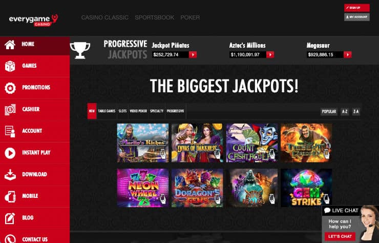 Everygame Jackpots Online