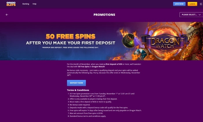 Free spins at SuperSlots Casino