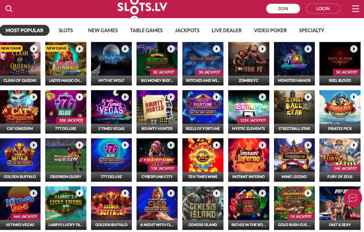 Popular Games at Slots.lv