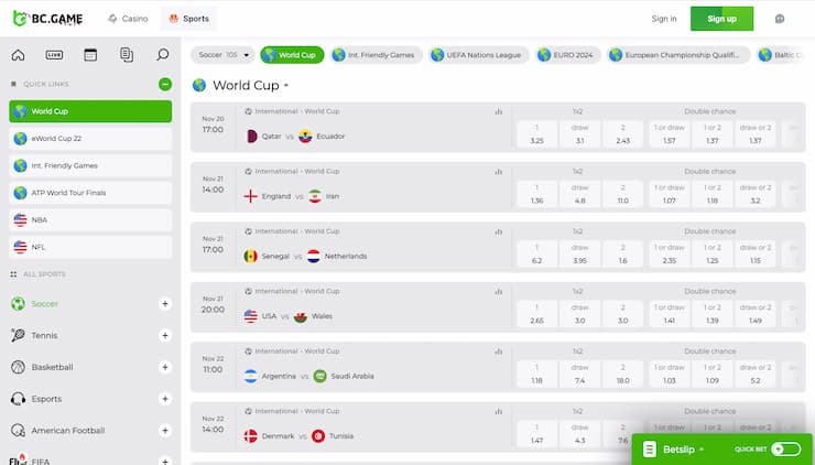 BC.Game FIFA World Cup Betting