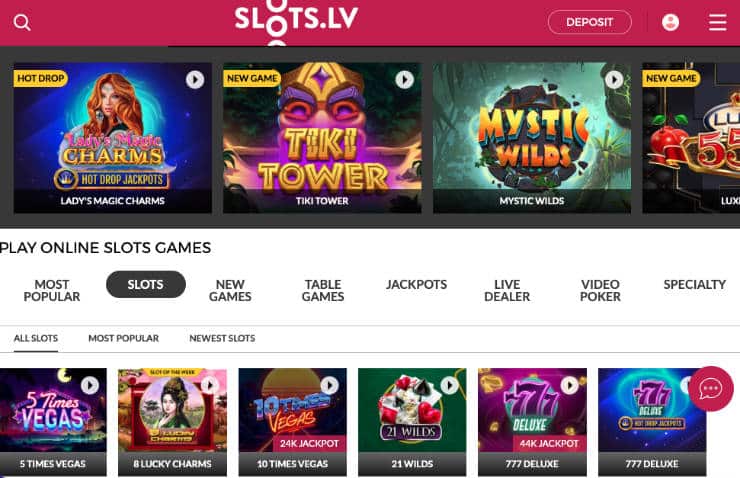 Slots.lv Games for GA players