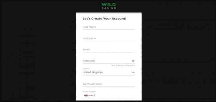 Wild Casino Step 3