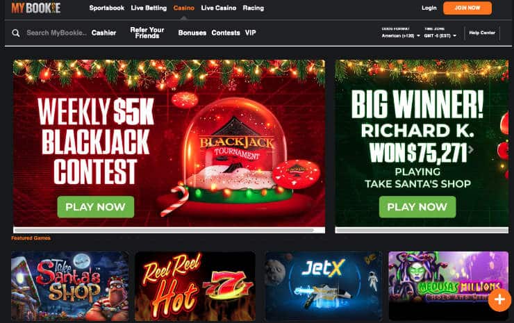 MyBookie - Online Casino Lobby