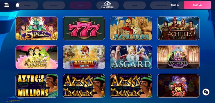 Las Atlantis - one of the best Cardano casino sites