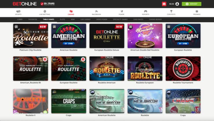 Craps at BetOnline Casino