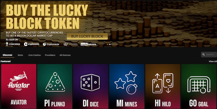 Lucky Block Top Crypto Offshore Gambling Site