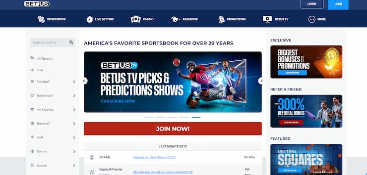 BetUS sportsbook - Top GA sports betting site